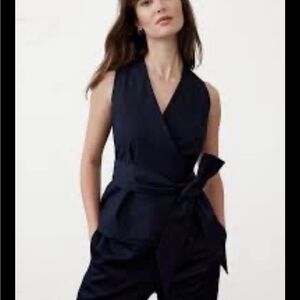 Banana Republic Navy Sleeveless Blouse